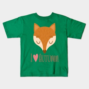 I LOVE AUTUMN FOX Kids T-Shirt